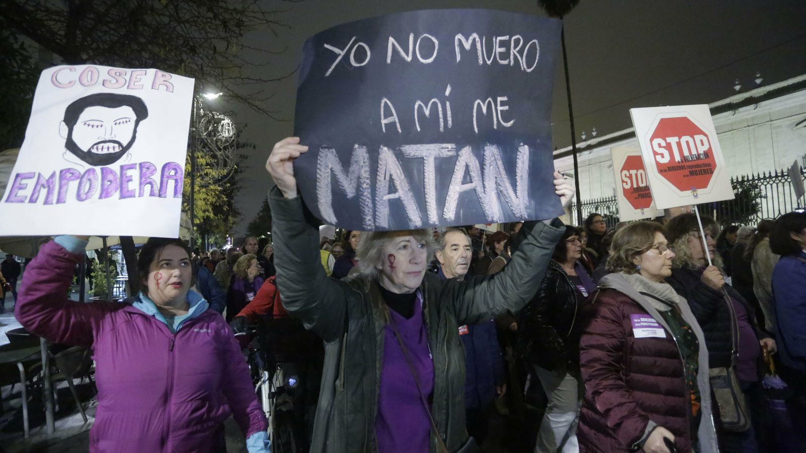 Manifestación feminista contra la violencia de género.