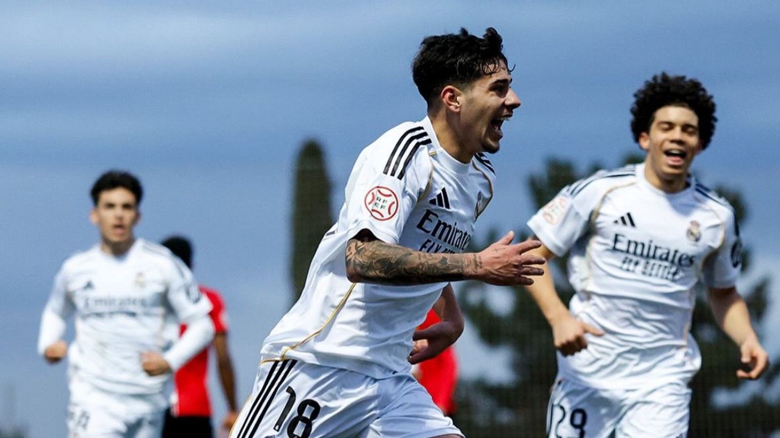 Alexis Ciria celebra su debut goleador con el Real Madrid