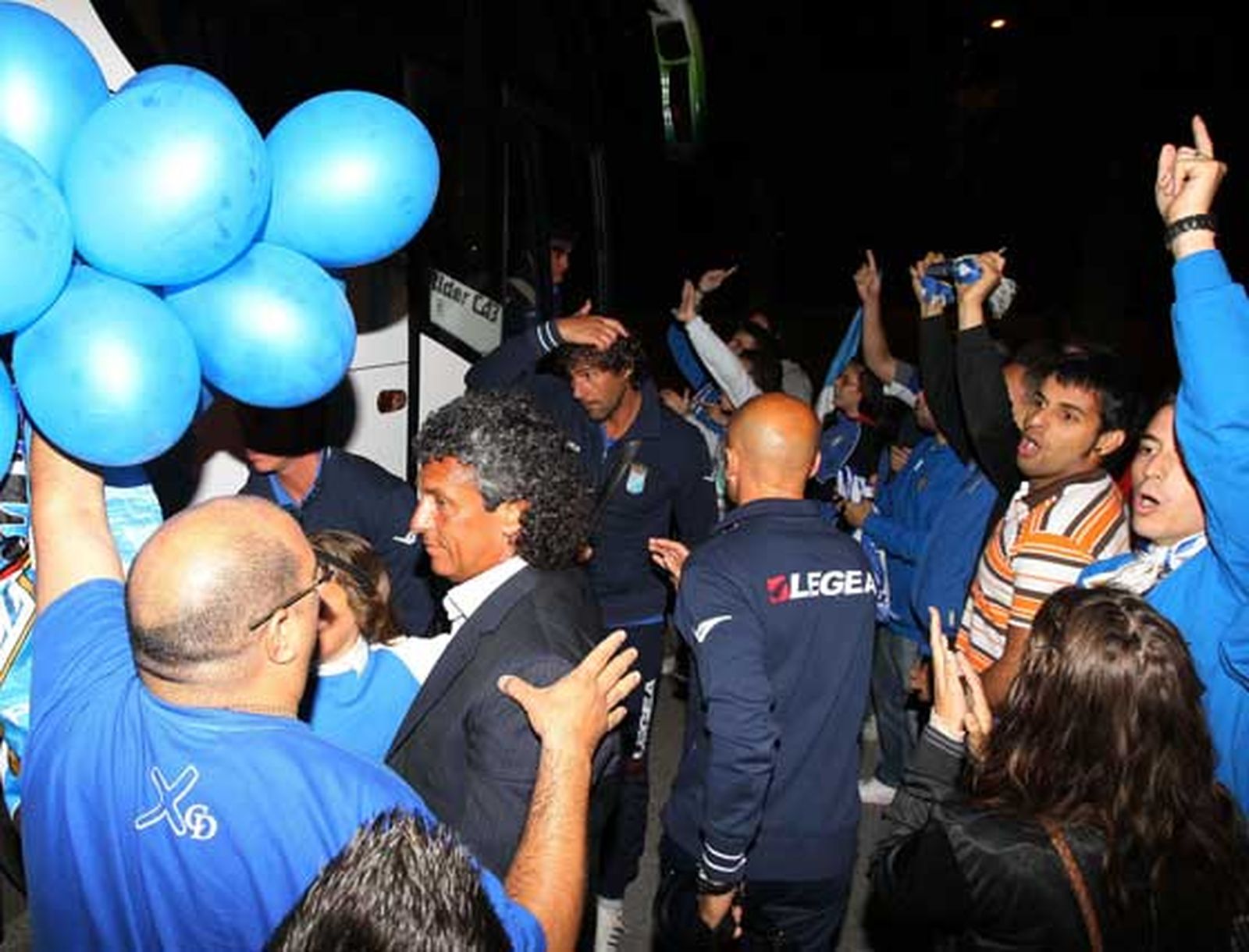 Gorosito, serio pese a que le recibieron hasta con globos.

Foto: Miguel Angel Gonzalez