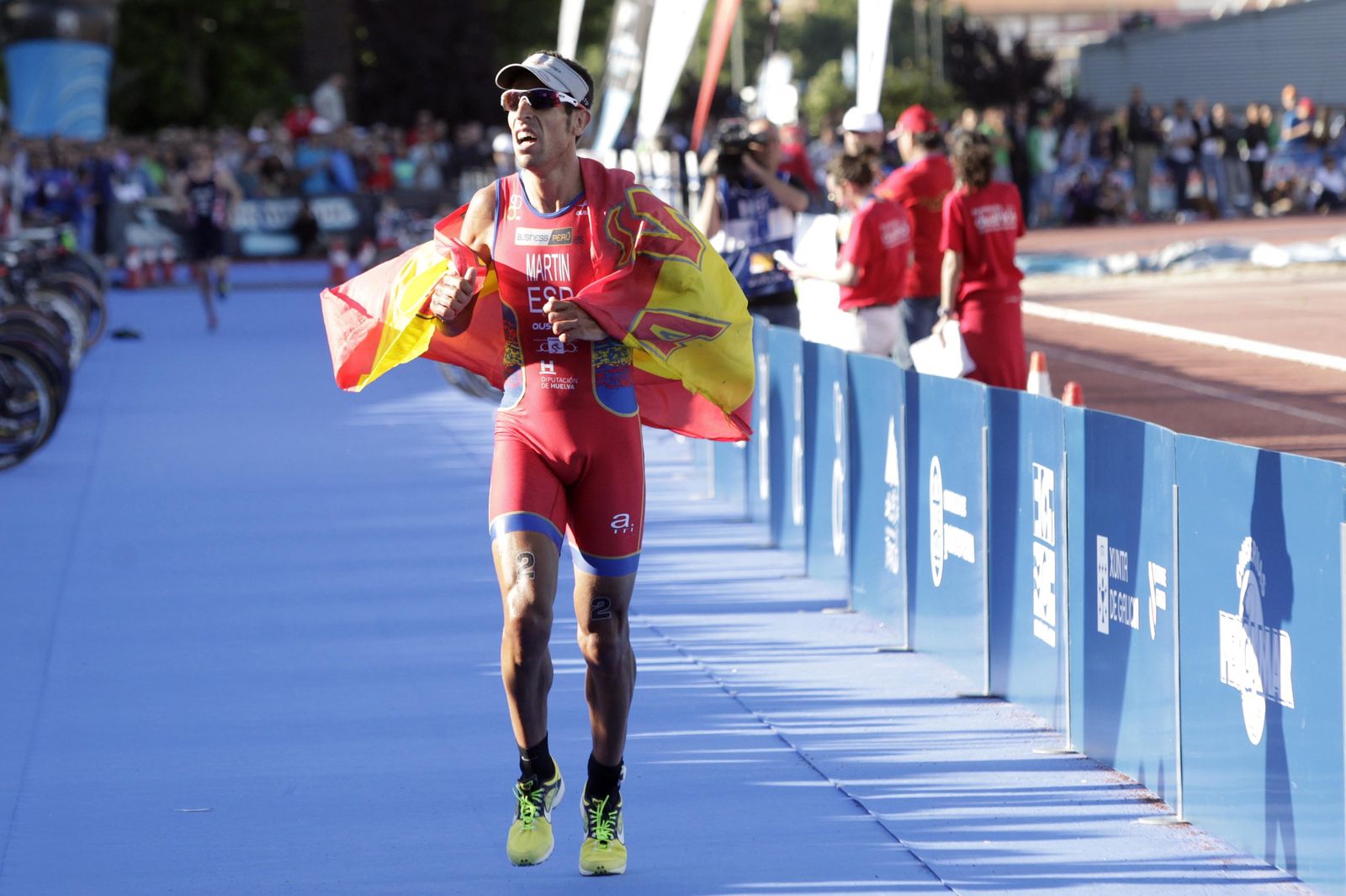 Emilio Martín, durante su participación en un Mundial de duatlón.