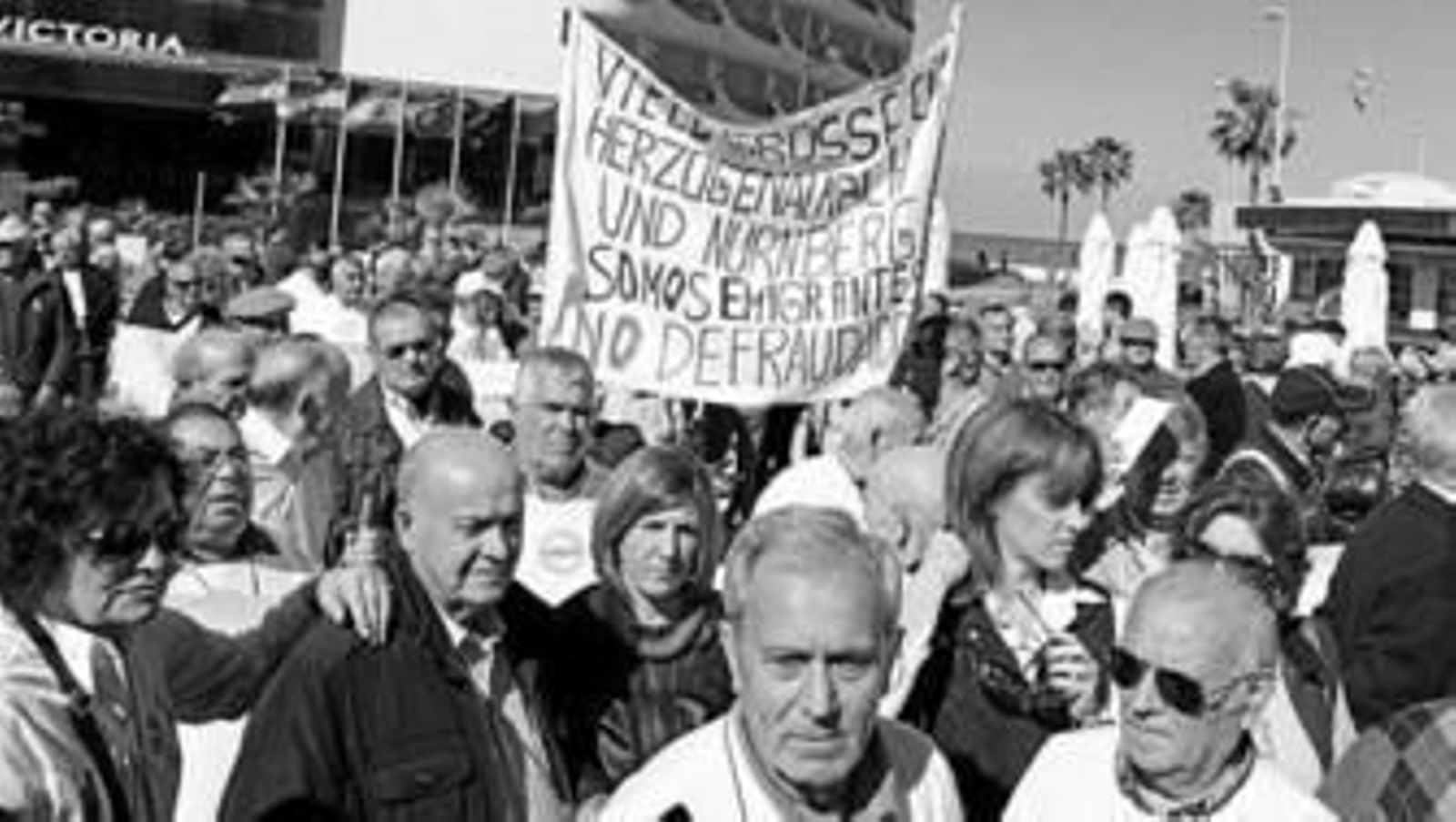 Manifestación de emigrantes retornados el pasado año en Cádiz.