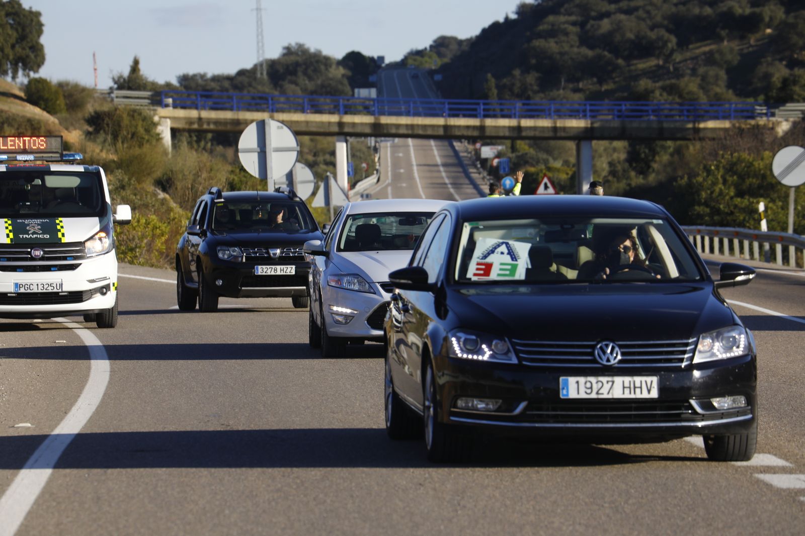 Las fotografías de la marcha lenta entre Córdoba y Badajoz para exigir la autovía A-81
