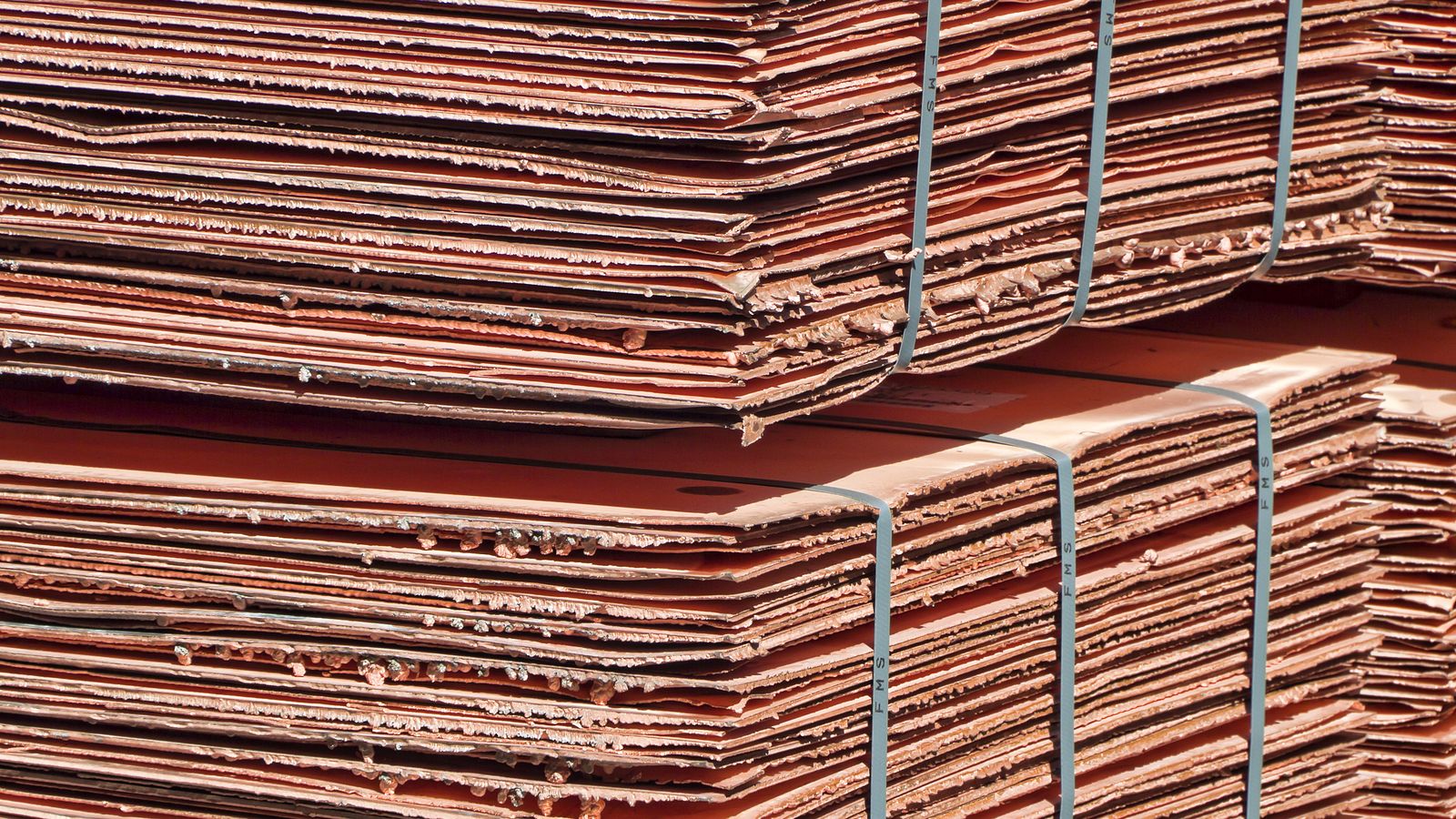 Cátodos de cobre producidos por Atlantic Copper.