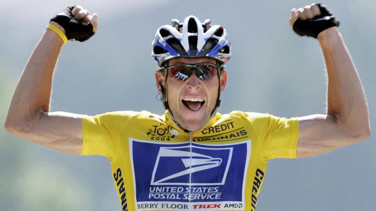 Lance Armstrong celebrando una de sus innumerables victorias.