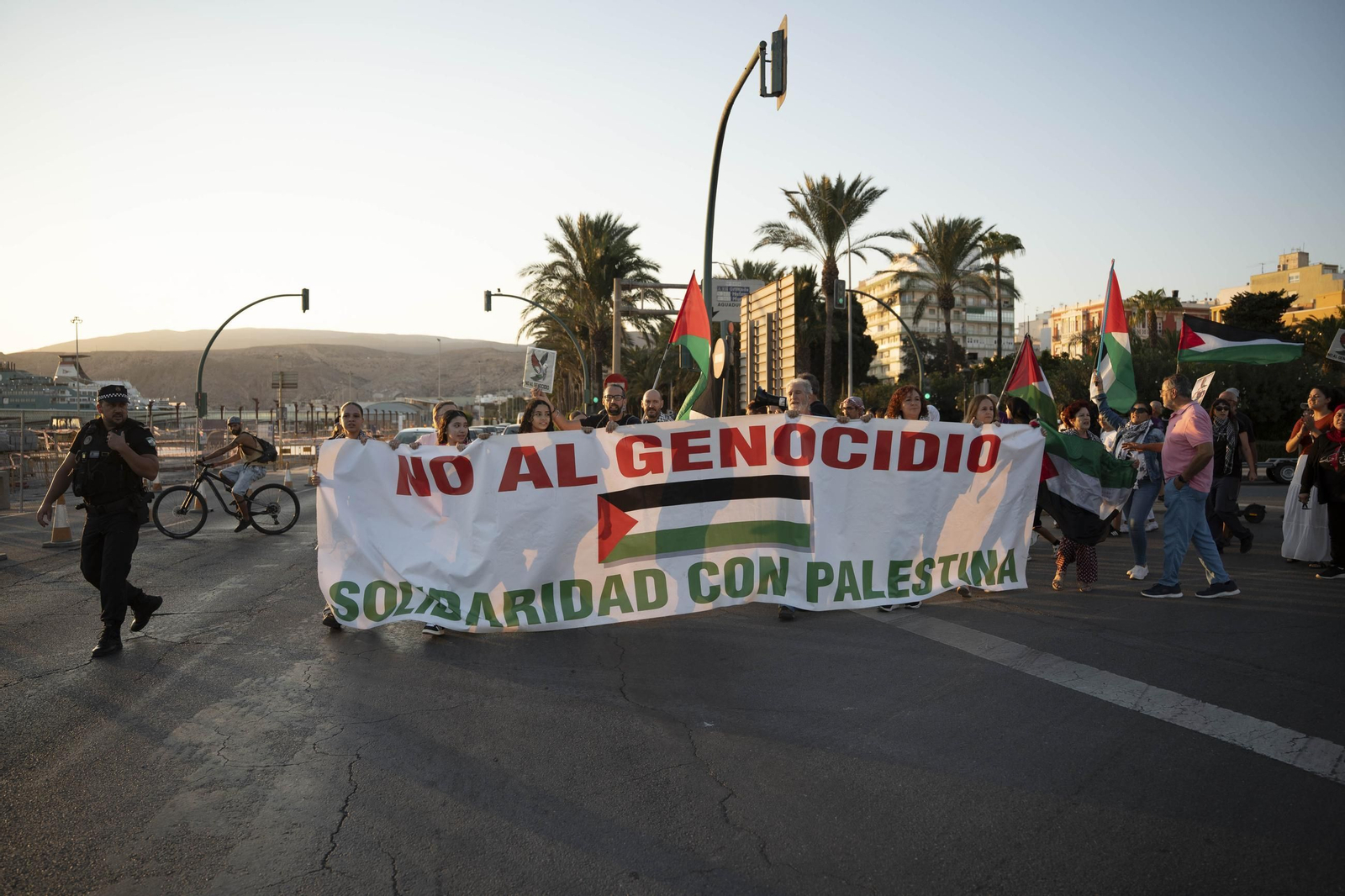 Manifestación convocada por la Plataforma Almería por Palestina
