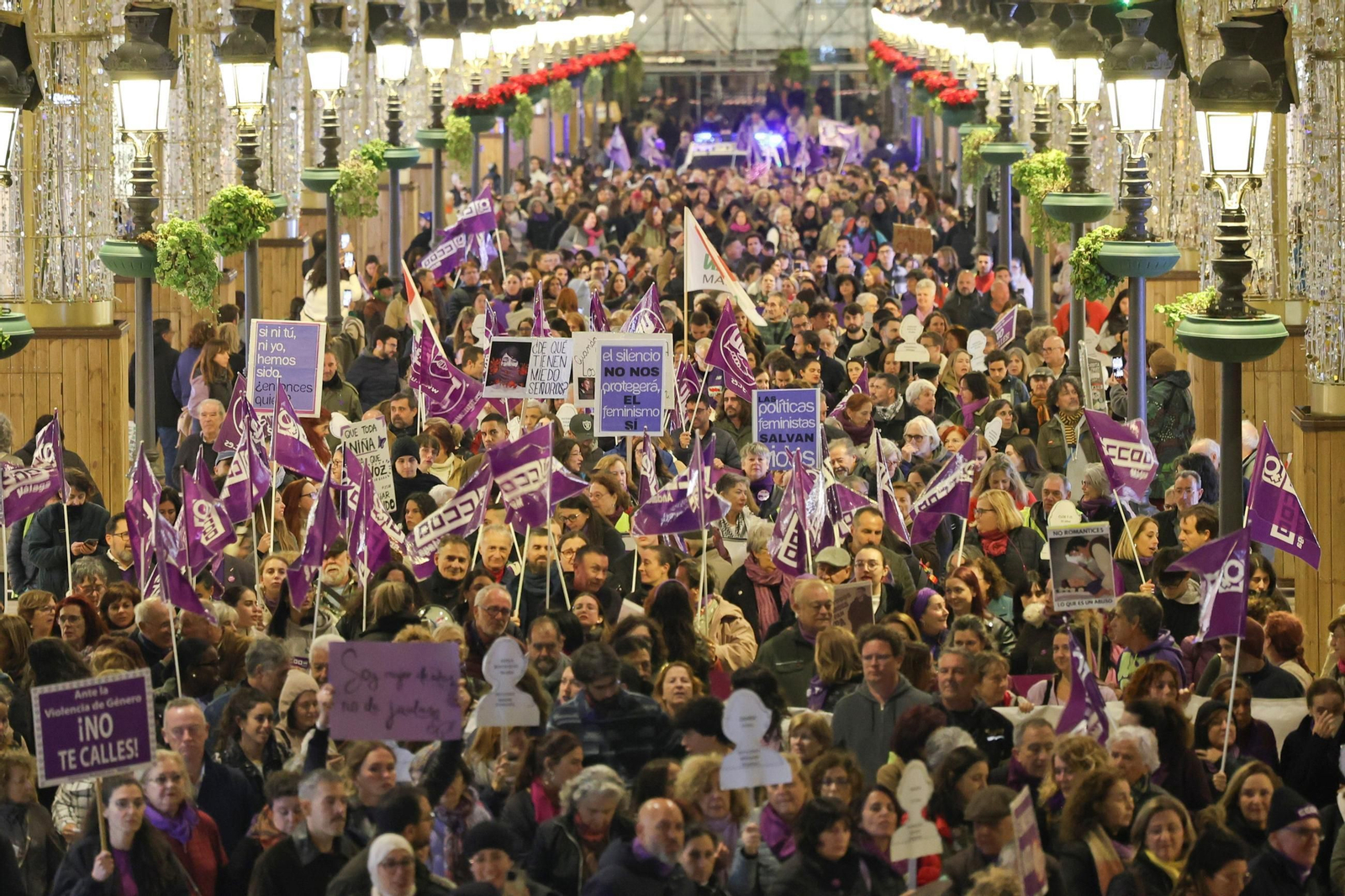 La manifestación del 25N en Málaga, en imágenes