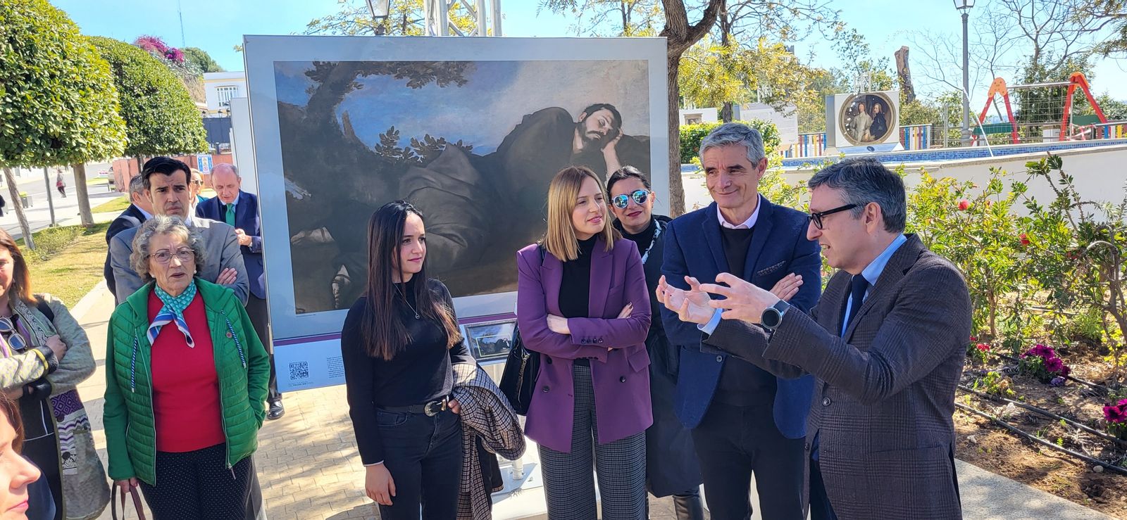 El director adjunto del Museo Nacional del Prado, Andrés Úbeda de los Cobos, con el alcalde Isidoro Gambín, durante la apertura de la muestra.