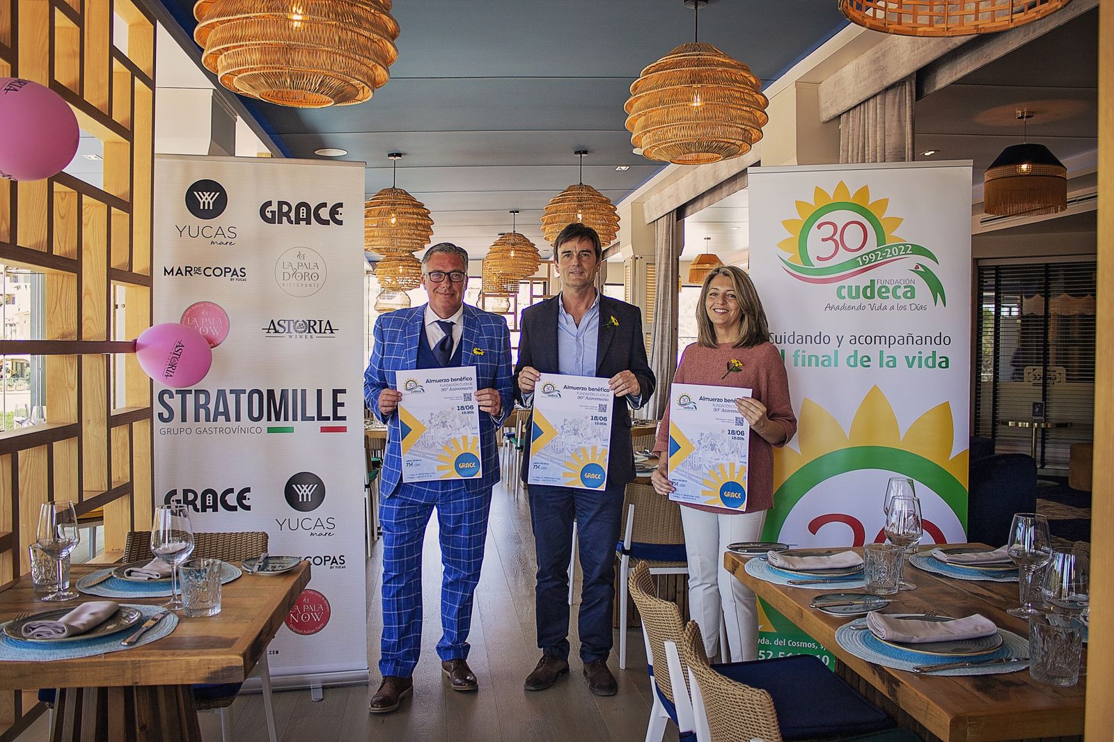 El acto de presentación del almuerzo benéfico.