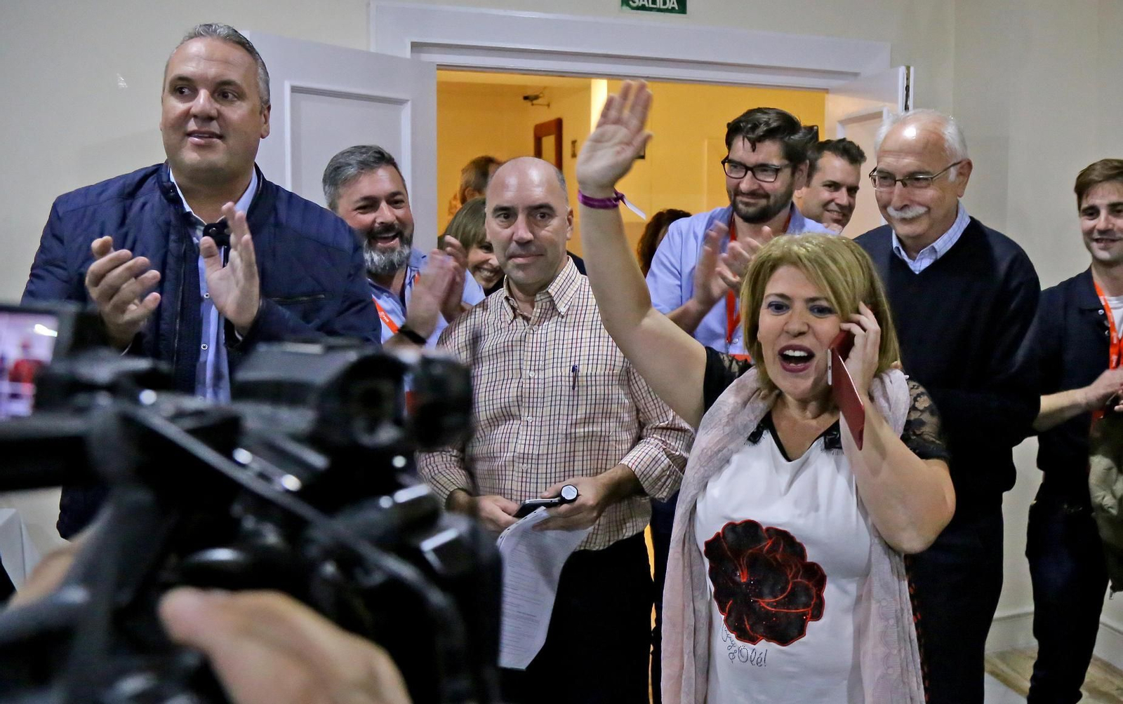 Mamen Sánchez, tras ser elegida secretaria local del PSOE en noviembre de 2017.