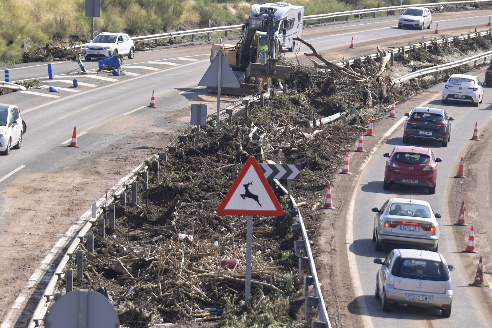 Estado de la autovía A-92 después de una tormenta en 2024
