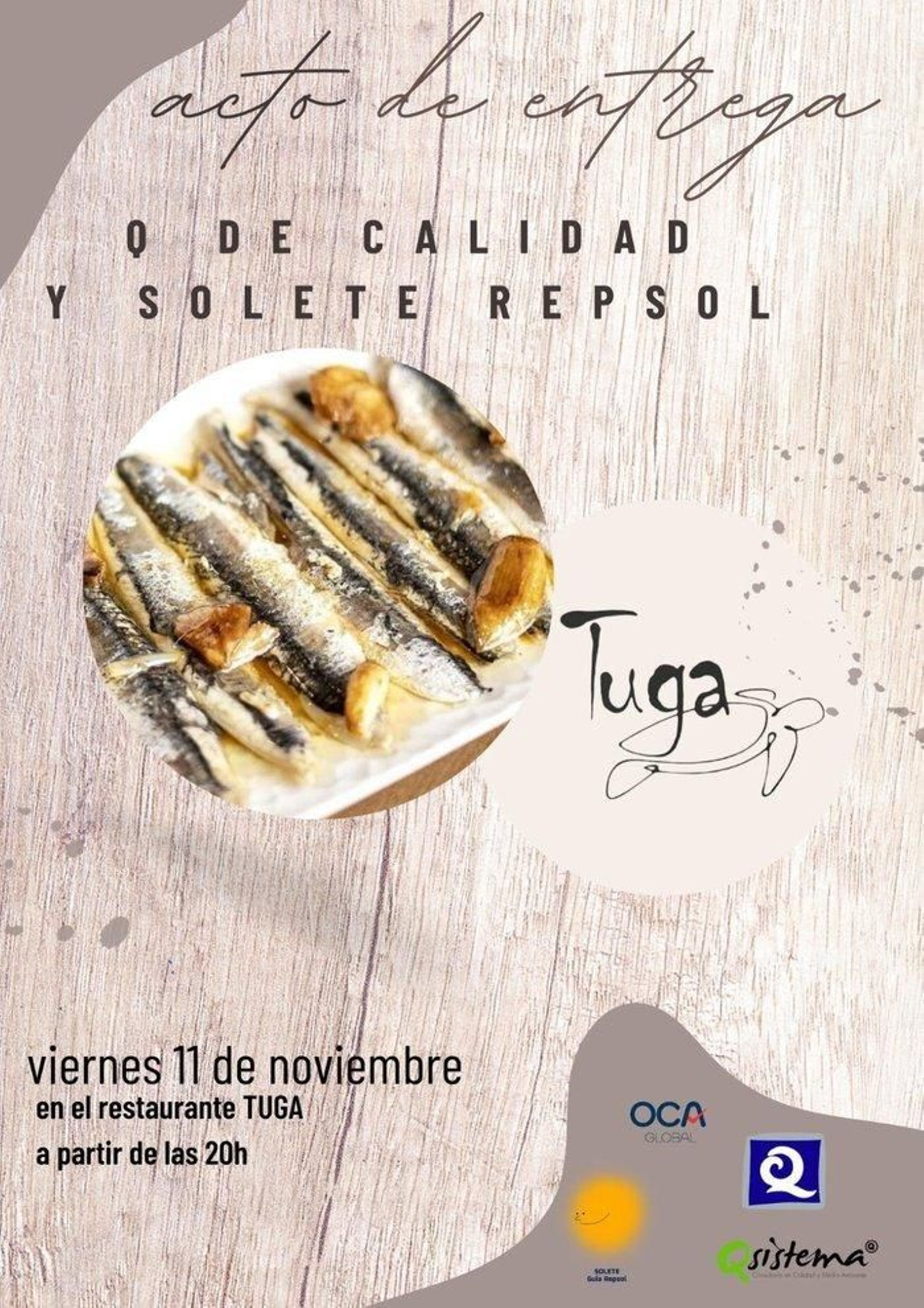 Tuga celebra en la Sherry Week los premios 'Q de Calidad y Solete Repsol'.