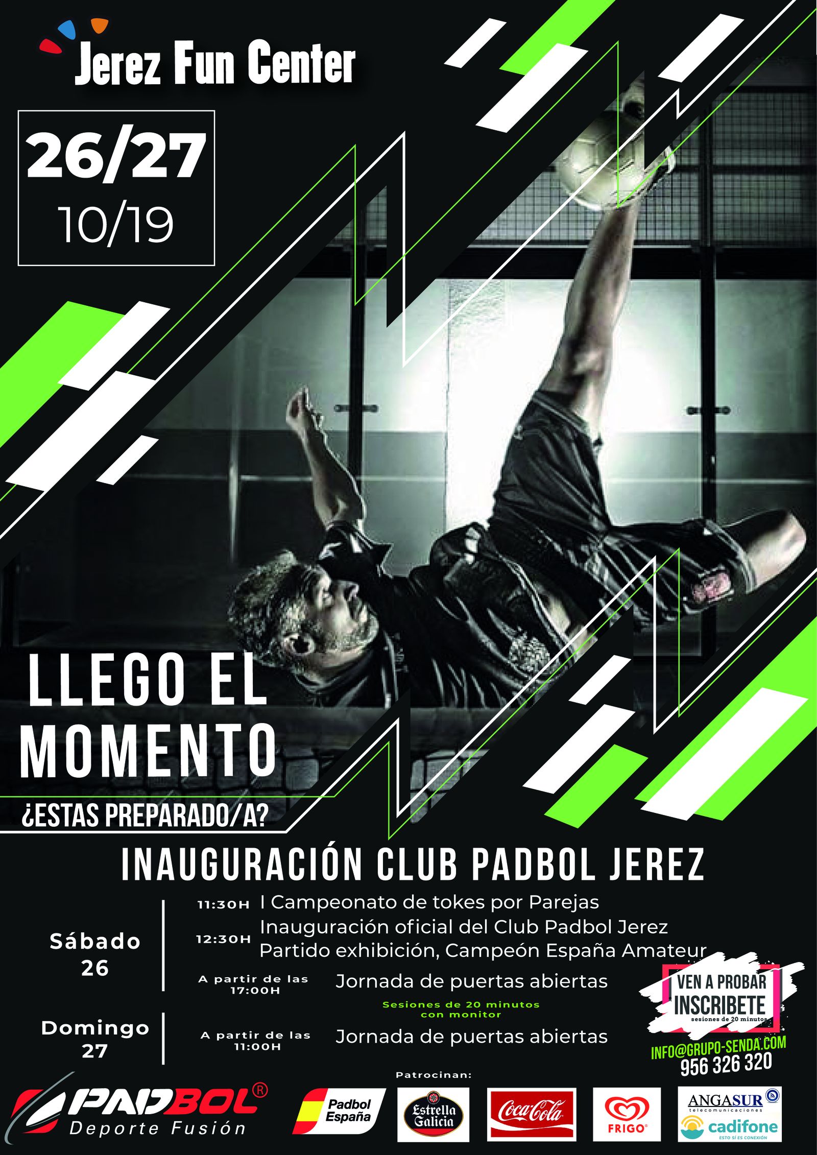 Cartel de la inauguración de las pistas de padbol