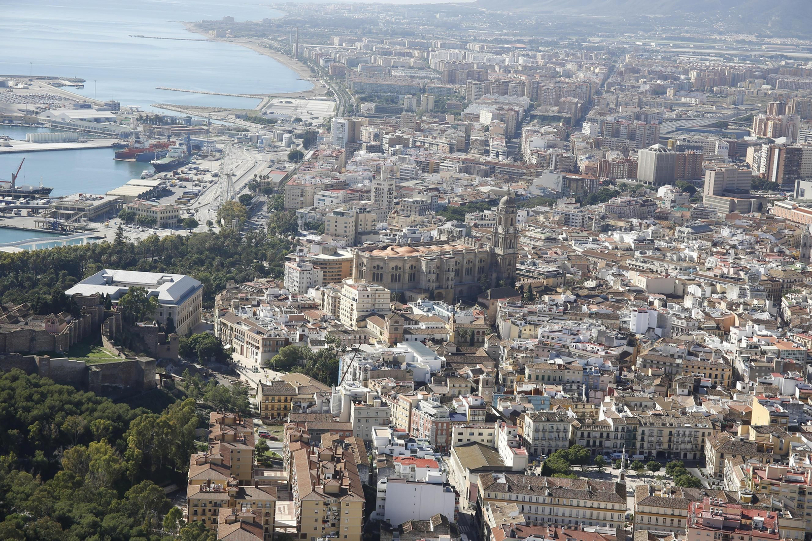 Vista aérea del Centro histórico de Málaga