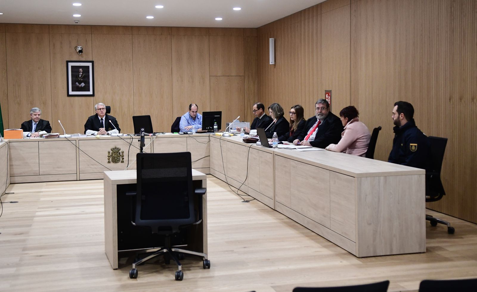 Un momento del juicio, en la Ciudad de la Justicia.