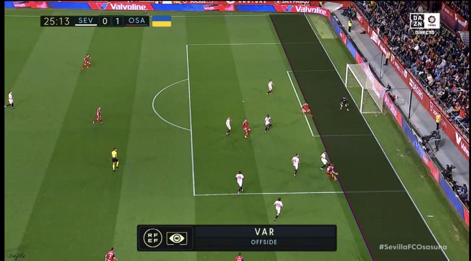 Imagen del VAR en DAZN.