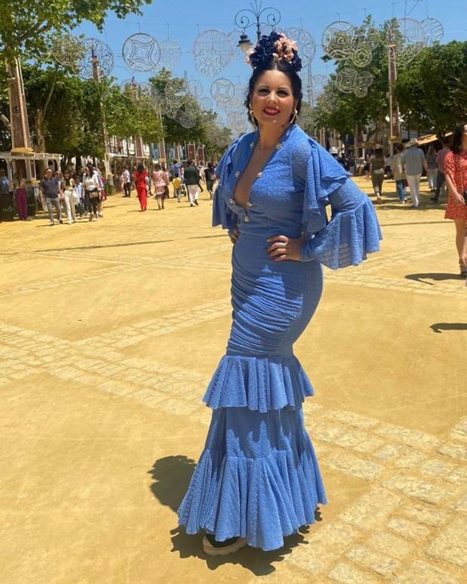 Los trajes de Rocío Martín desfilan en la Feria de Jerez