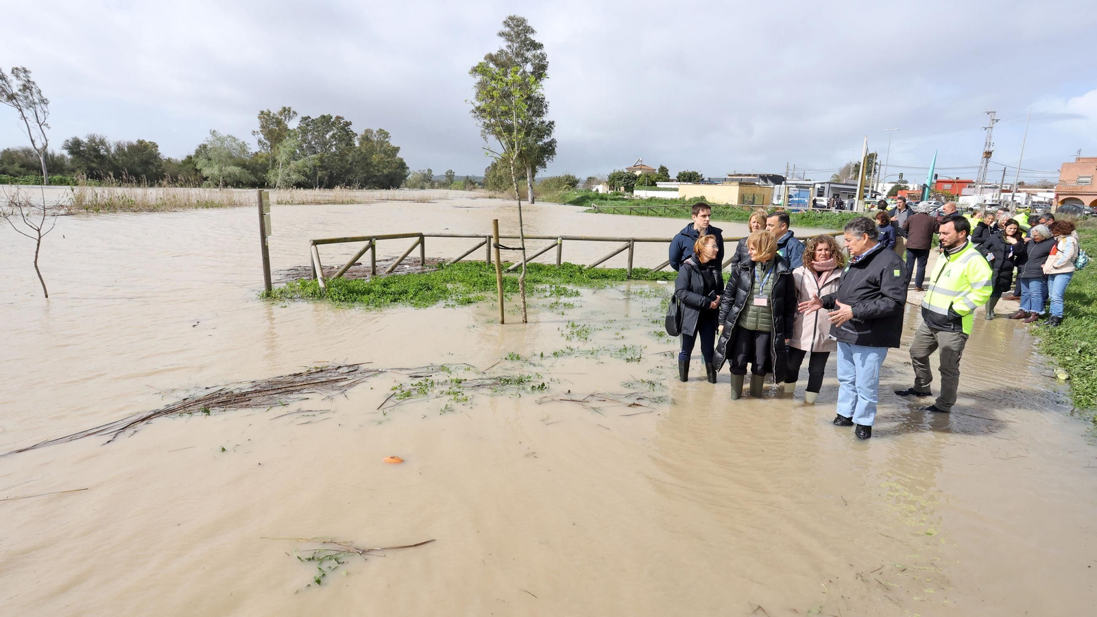 Operativo por el desbordamiento del río Guadalete