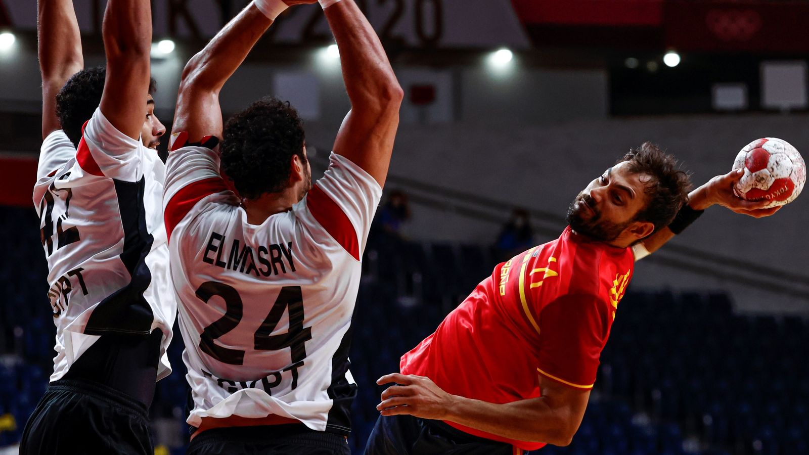 Imagen del partido entre España y Egipto en los Juegos de Tokio 2020.