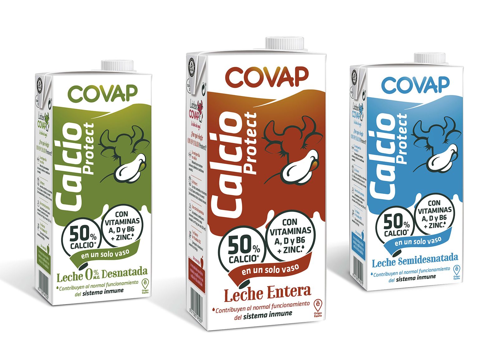 Nueva gama Calcio Protect de Lácteos COVAP enriquecida con vitaminas y minerales.