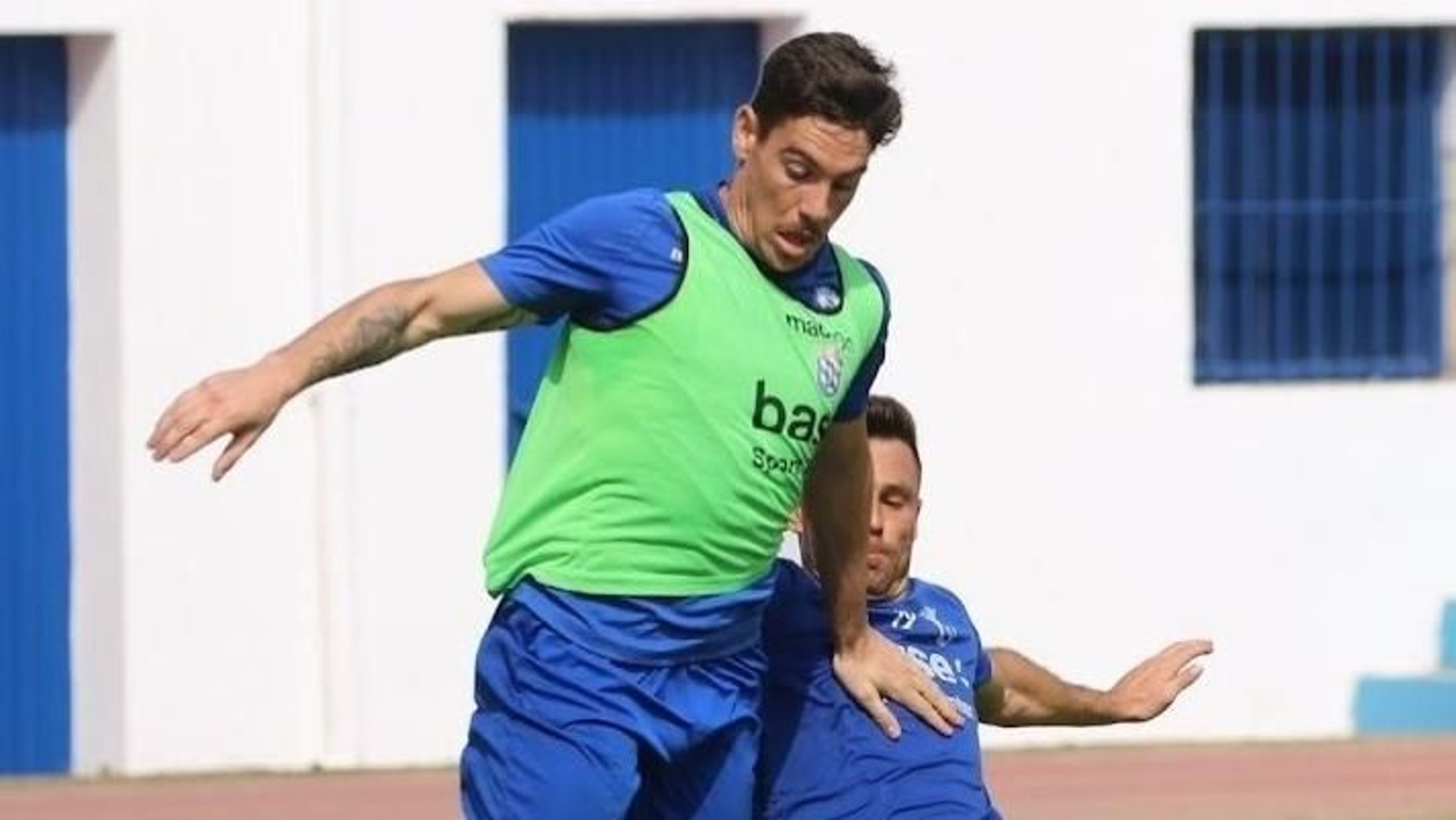 Moi Rodríguez, en un entrenamiento cuando pertenecía al Melilla.