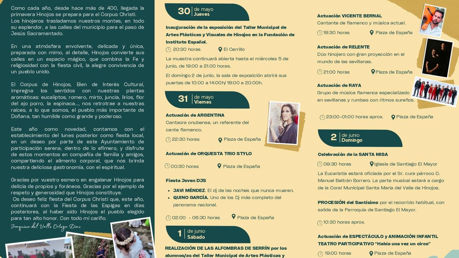 Programación completa del Corpus de Hinojos.