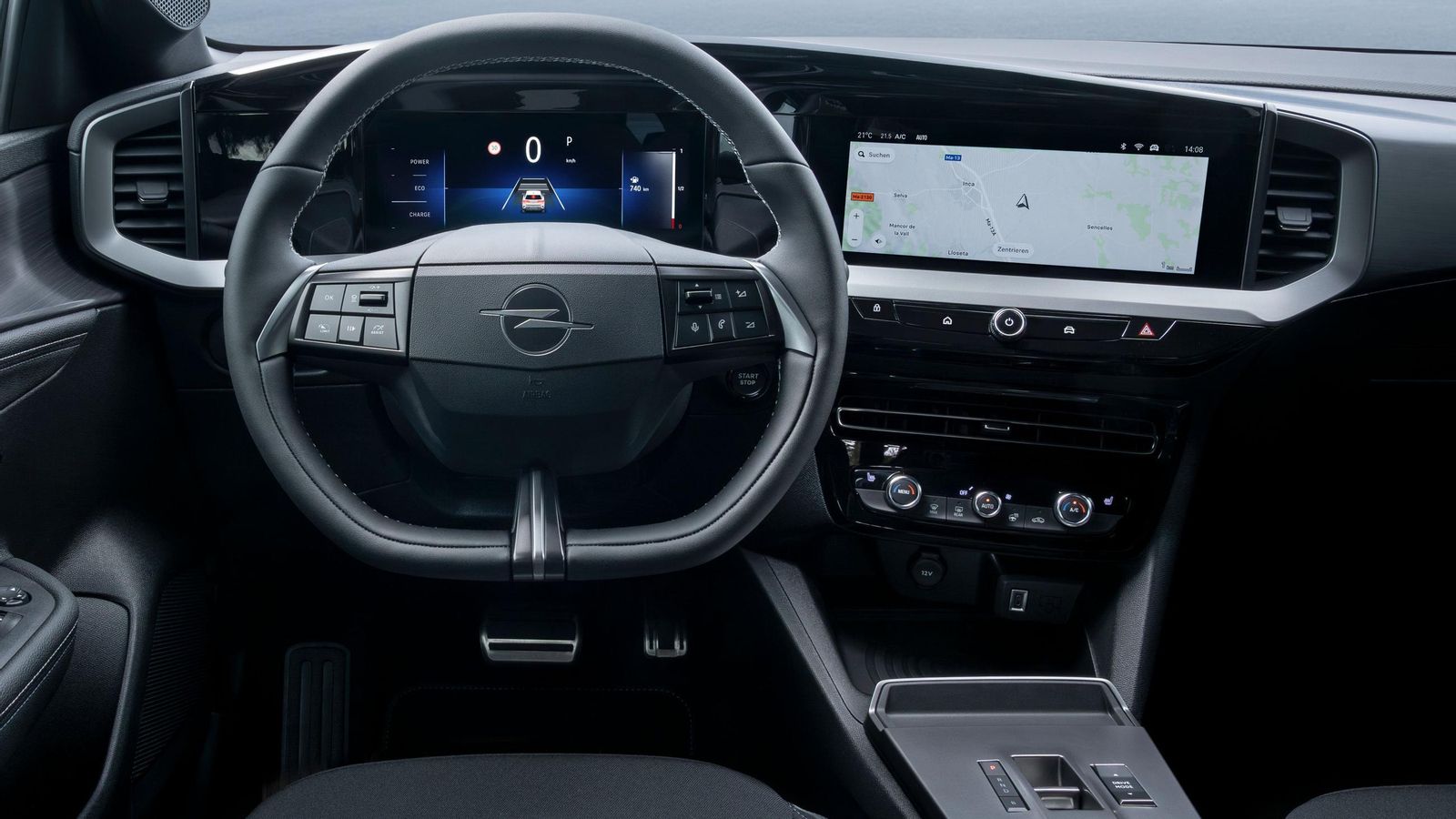 La renovación del Mokka no sólo afecta a su aspecto exterior, sobre todo al frontal, sino que también lo hace a su interior, con un diseño más simplificado, por ejemplo, en la consola central.