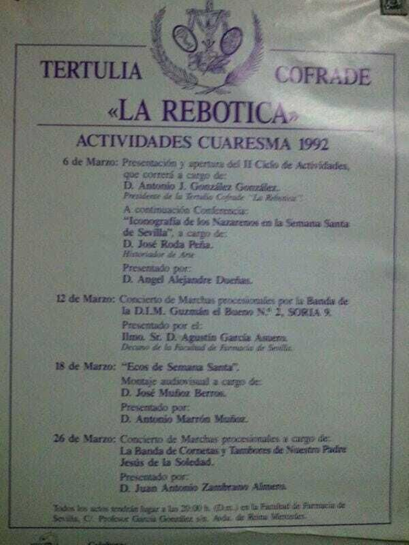 Una de las tertulias organizada por La Rebotica, de la que fue presidente