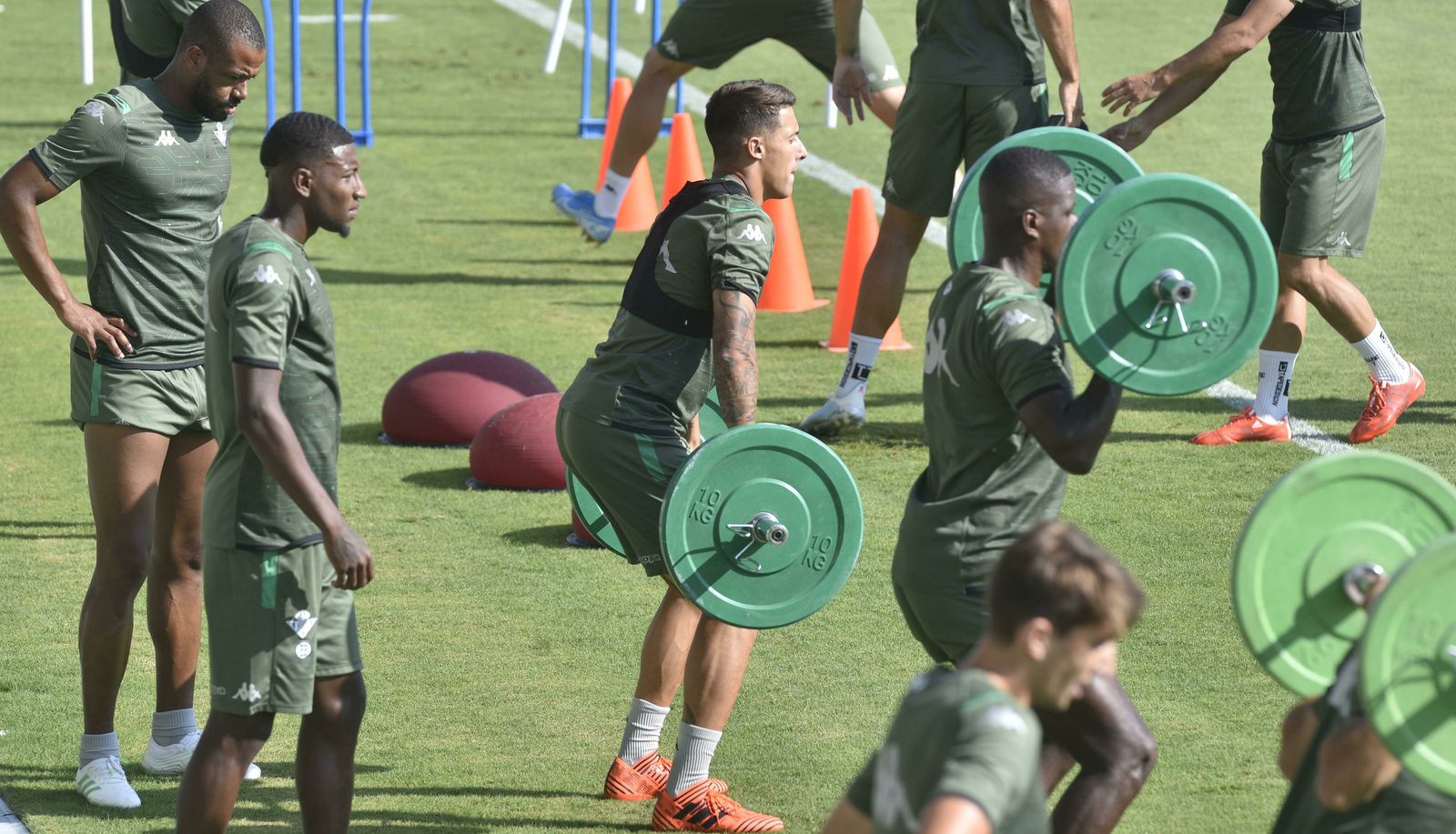 Tello, durante el entrenamiento del miércoles.