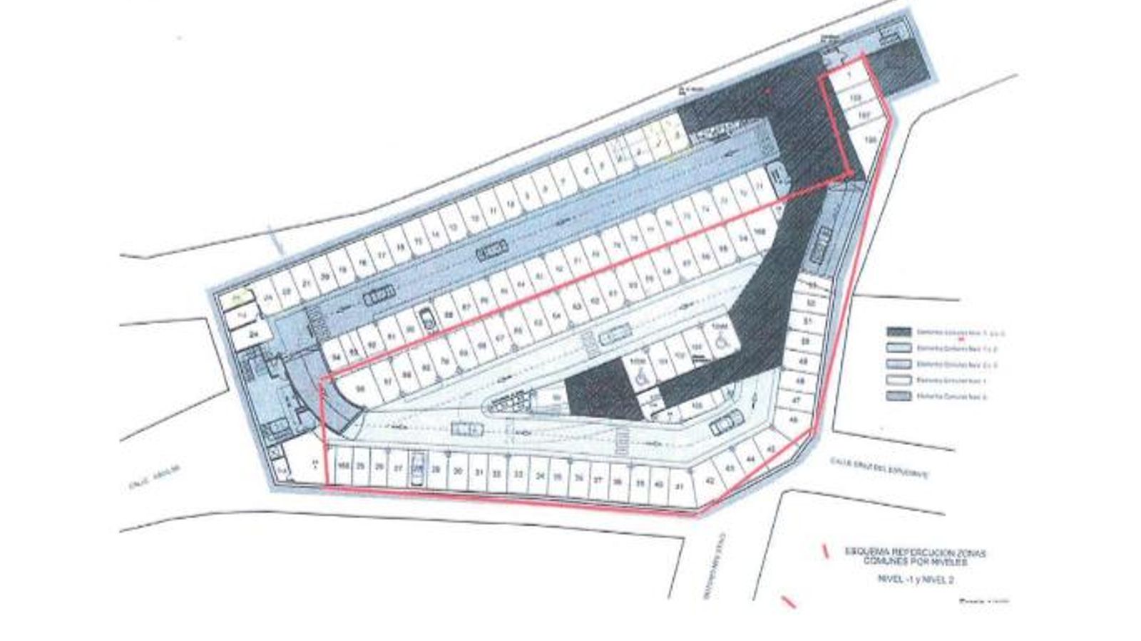 En rojo, las plazas afectadas.
