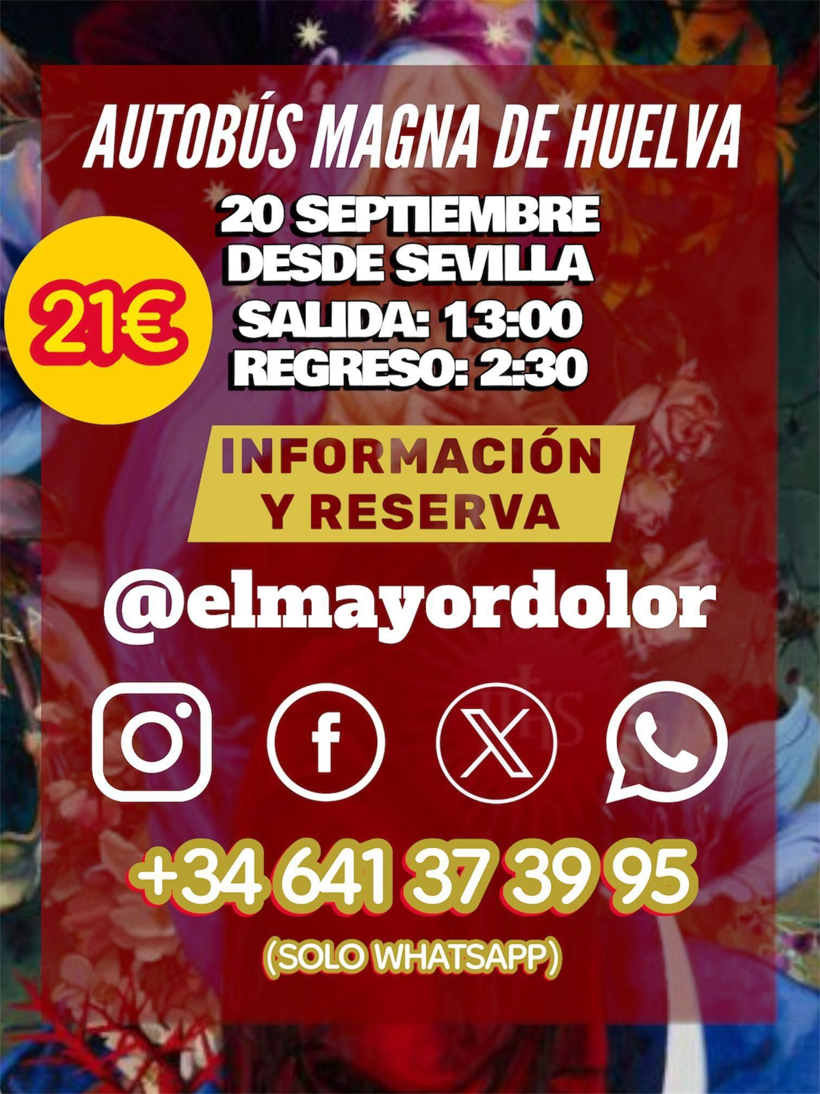 Cartel del viaje a Huelva del Grupo de Fieles de la Barzola