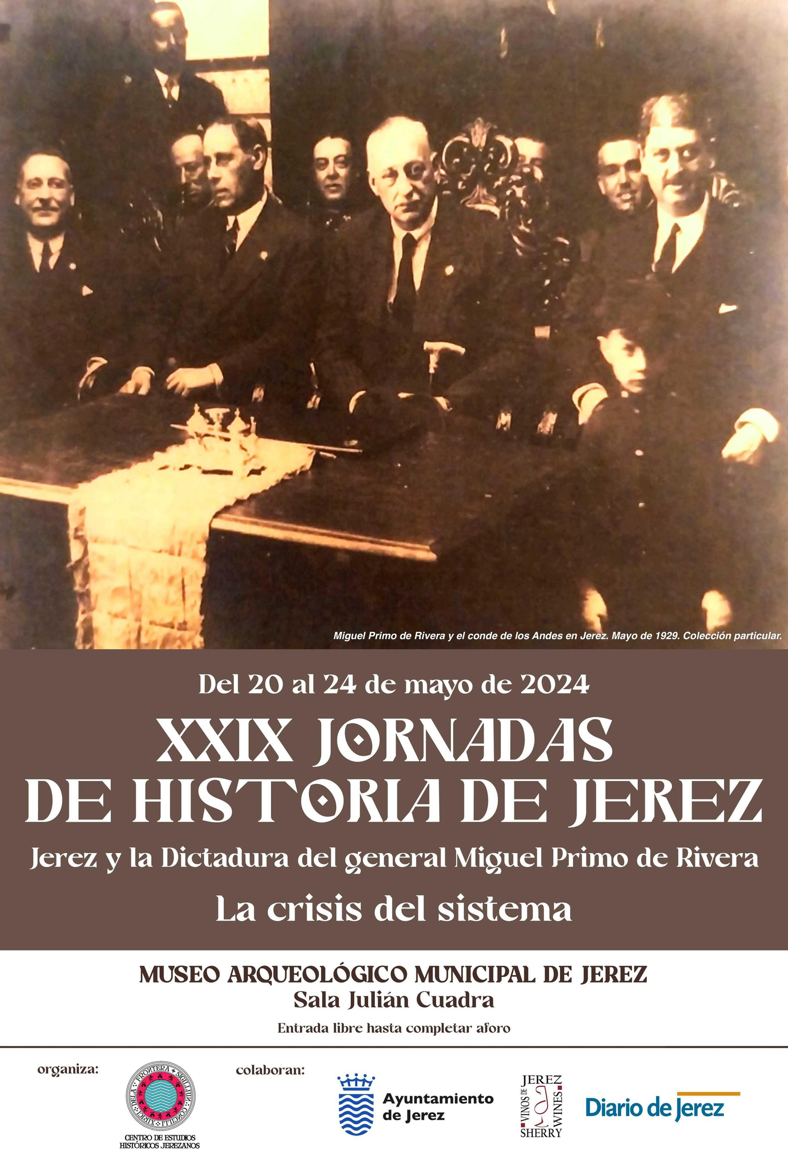 Miguel Primo de Rivera y el conde de los Andes en Jerez. Mayo de 1929.