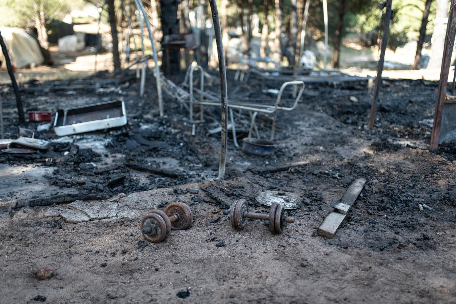Imágenes del incendio en el poblado chabolista de Lucena del Puerto