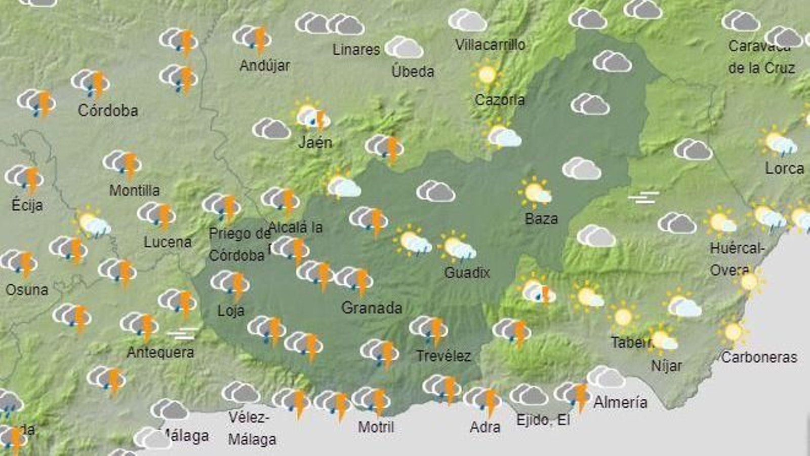 El Tiempo en Granada de 29 de octubre de 2024