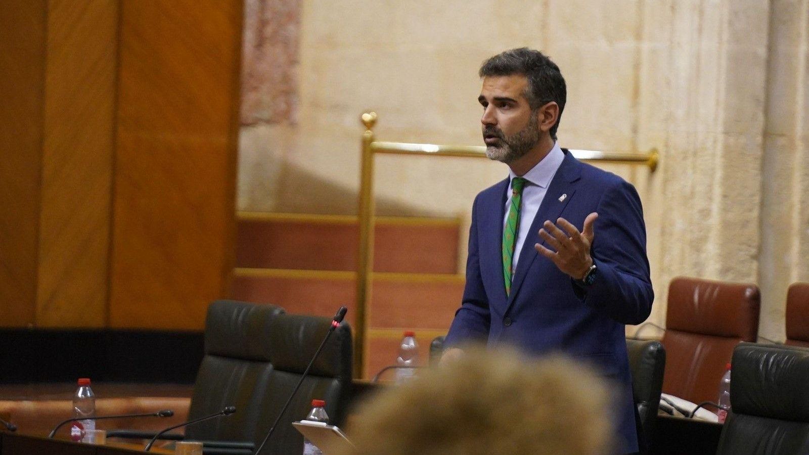 El consejero de Medio Ambiente, Ramón Fernández-Pacheco, durante el pleno de esta semana.