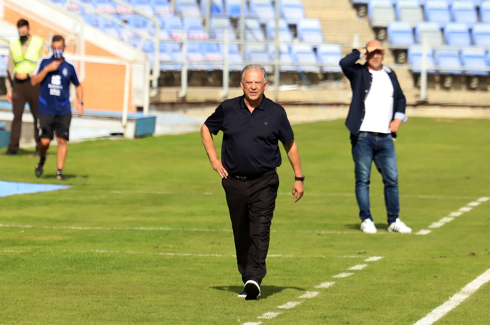 Juan Manuel Rodríguez, entrenador de Las Palmas Atlético, en el Nuevo Colombino Juan Manuel Rodríguez, entrenador de Las Palmas Atlético, en el Nuevo Colombino