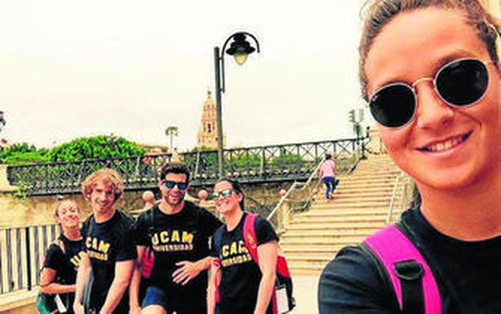 Duane da Rocha, con sus compañeros en Murcia.