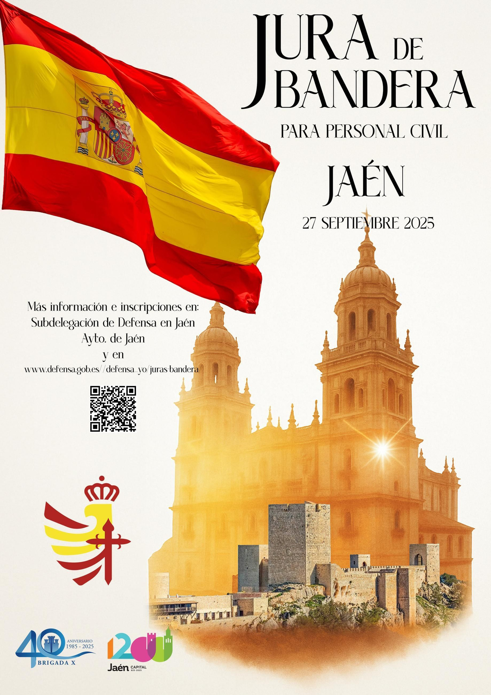 Cartel de la próxima jura de bandera en Jaén.