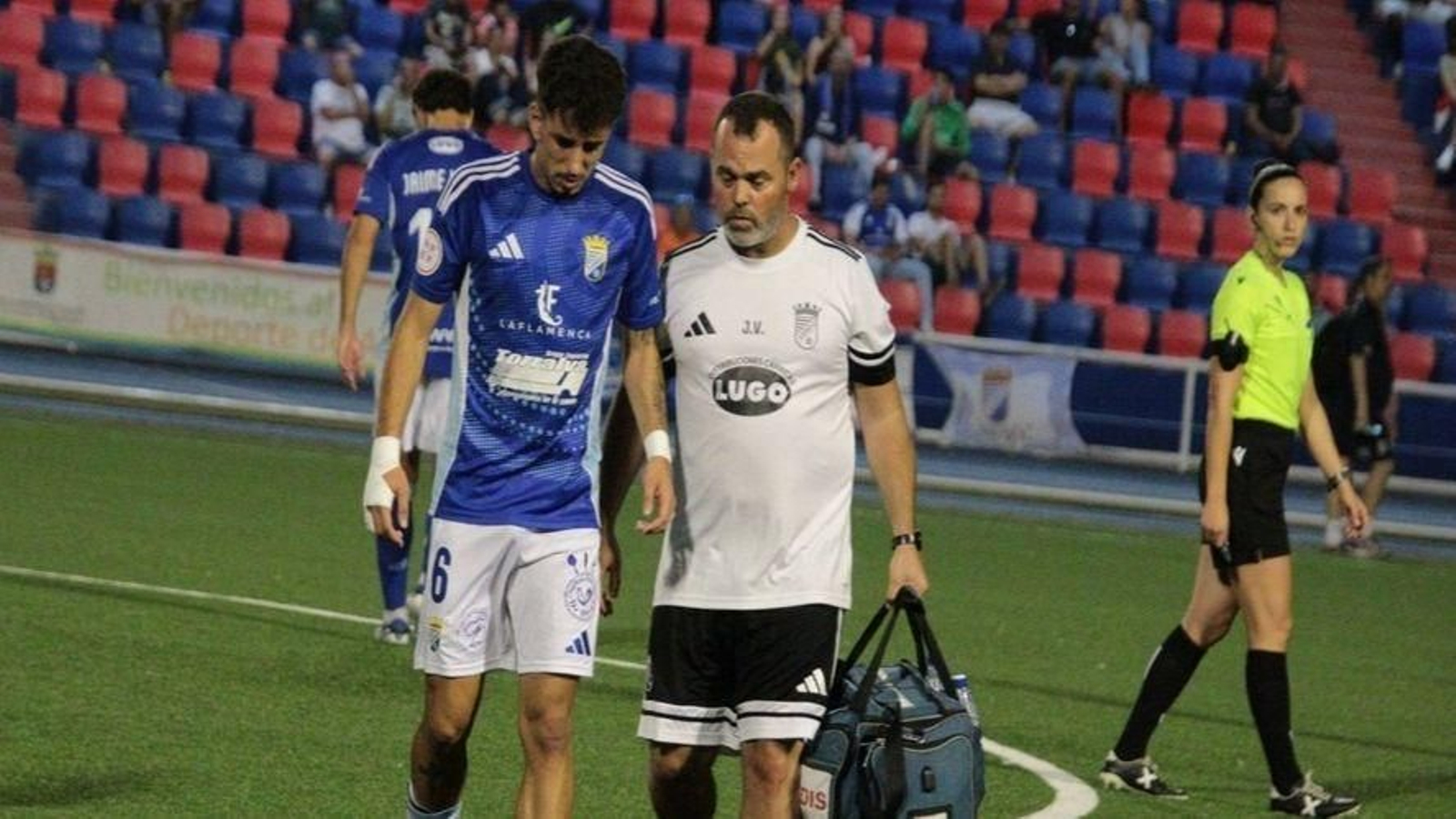 Franco se lesionó al cuarto de hora ante el Lanzarote y tuvo que abandonar el campo.