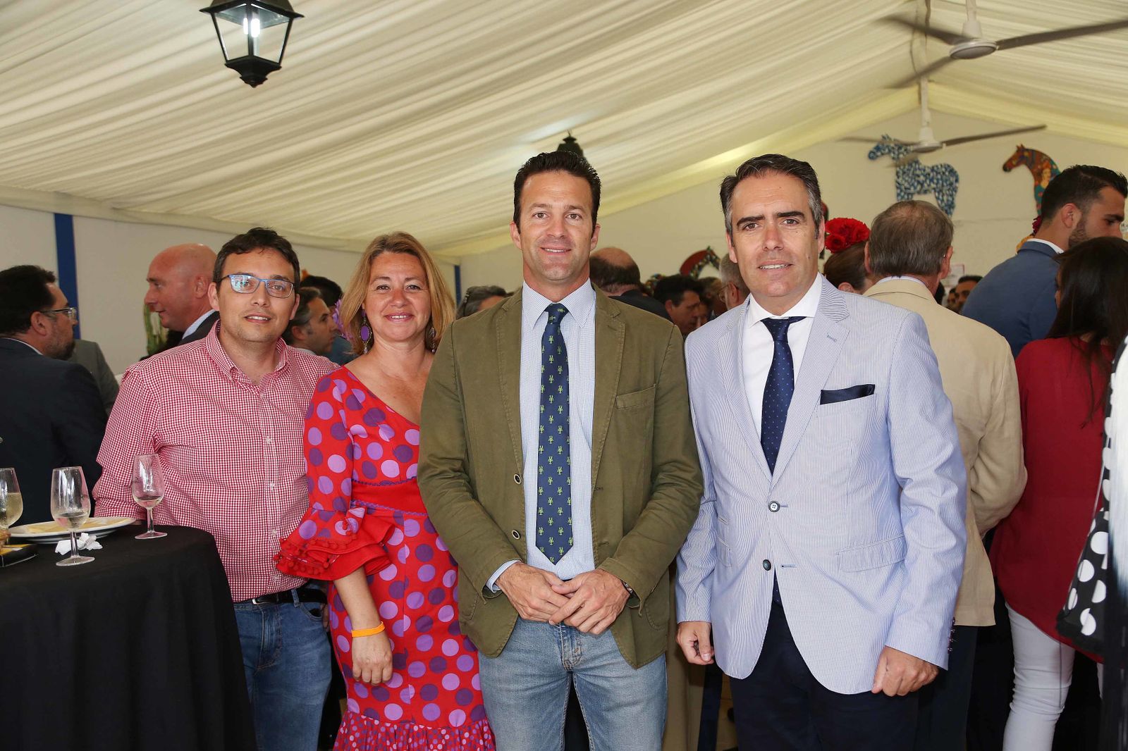 Isabel Soto y Carlos Pérez, de Ciudadanos Jerez, con Rafael Navas y Emilio Cañas.