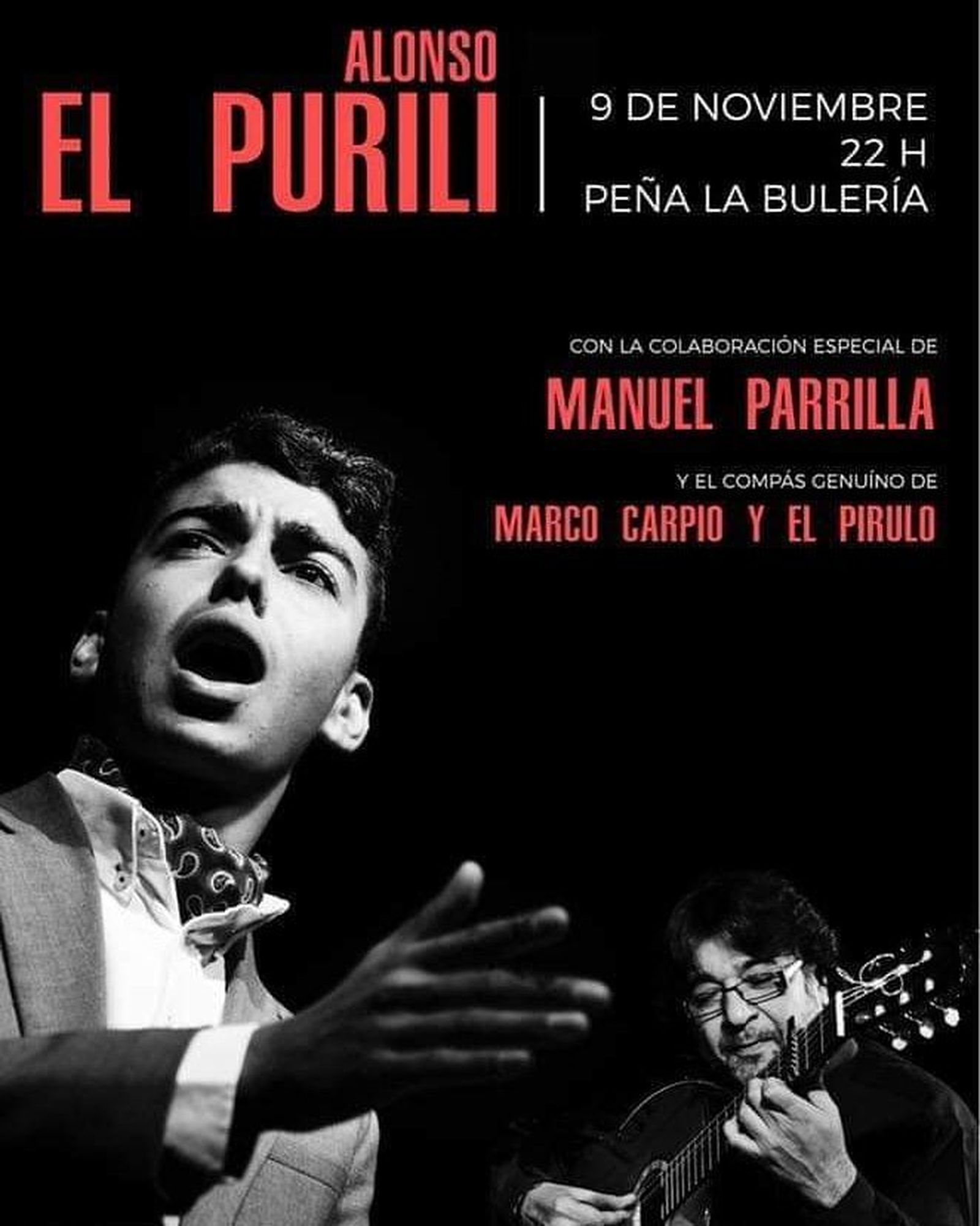 Cartel anunciador del recital.