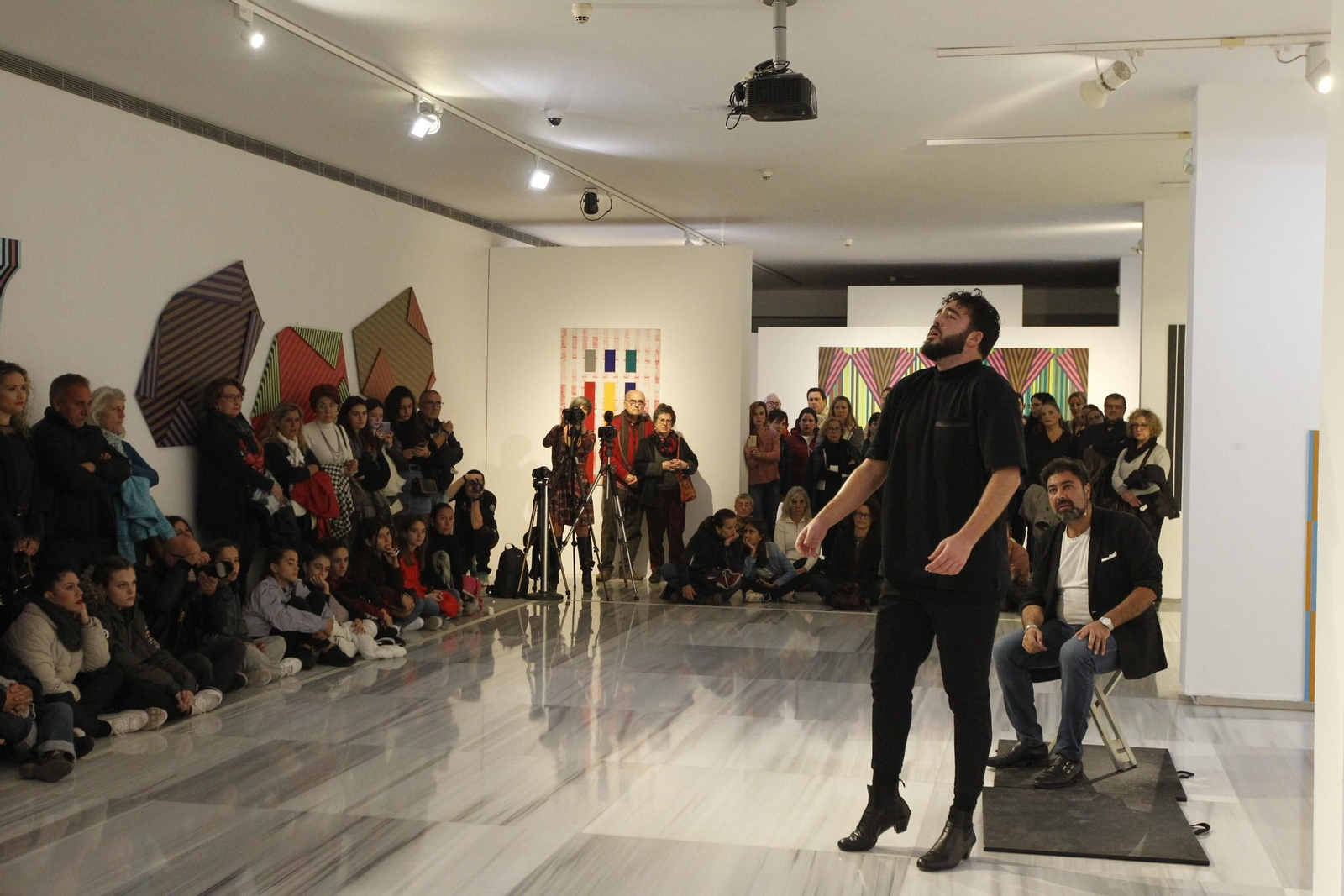 Julio Ruiz durante el estreno de 'Bula' en el Museo Arqueológico de Almería.