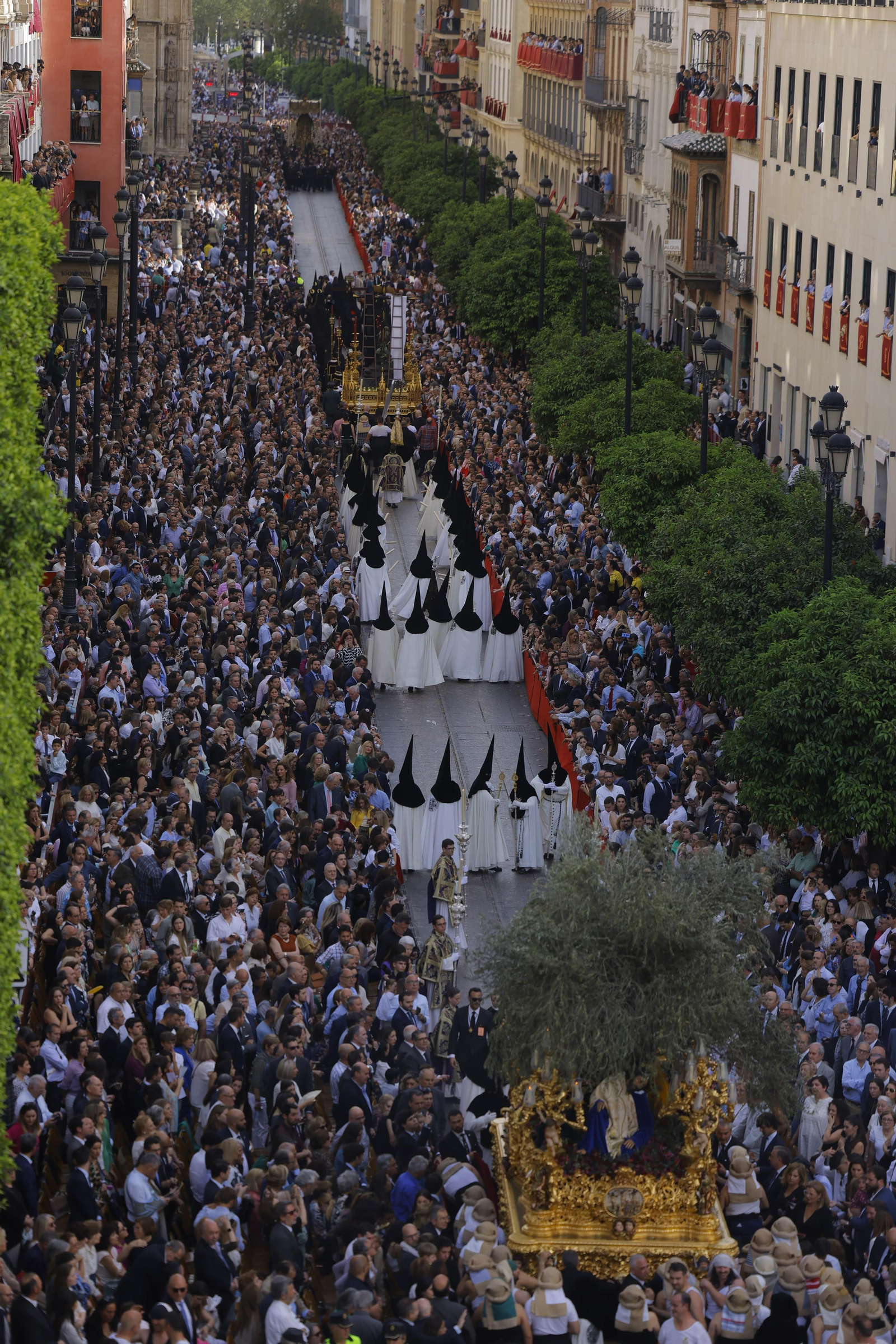 Las imágenes del Santo Entierro Grande, a su paso por la Plaza de San Francisco, en la Semana Santa de Sevilla 2023