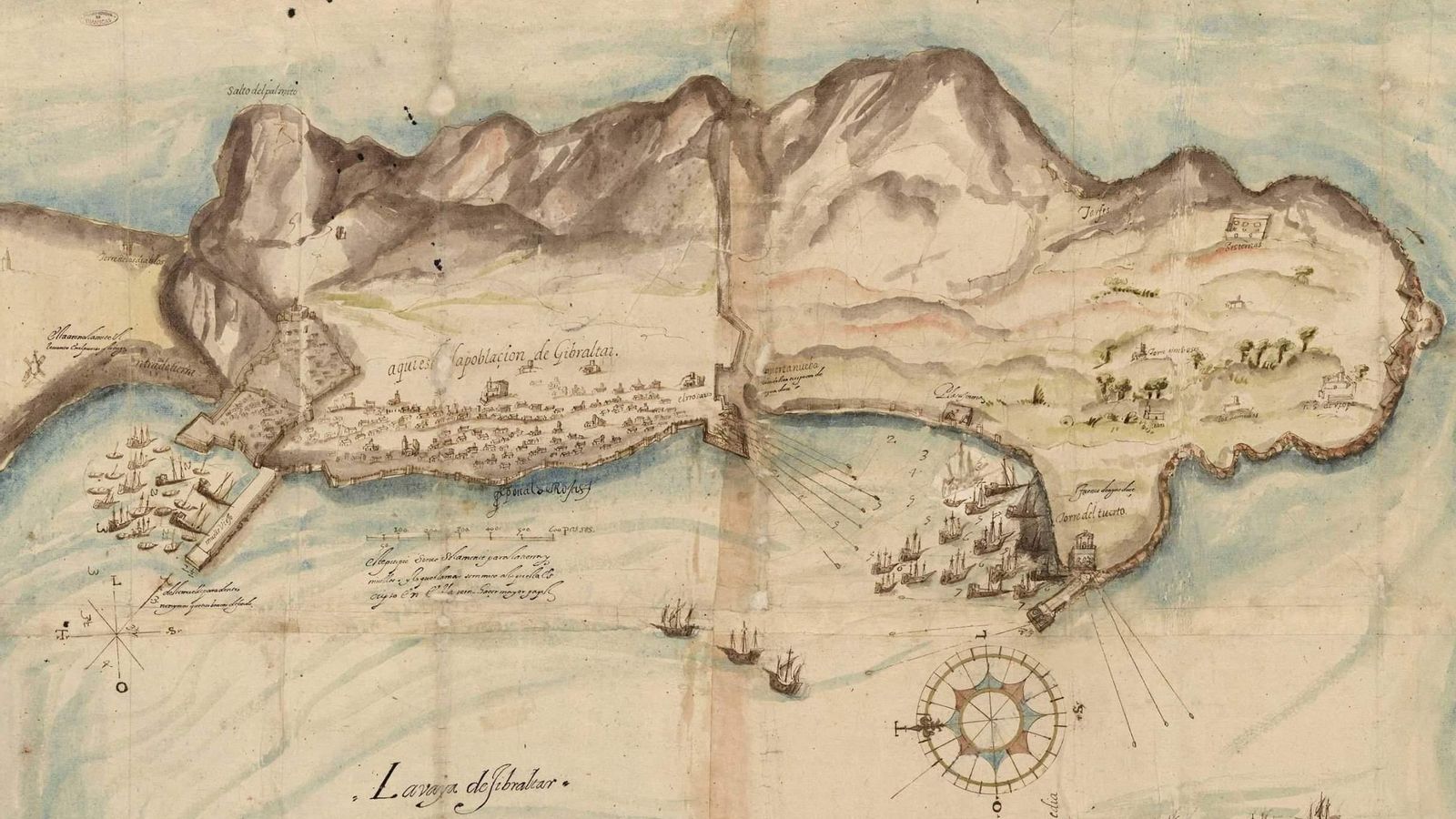 Gibraltar en 1608 por Cristobal de Rojas