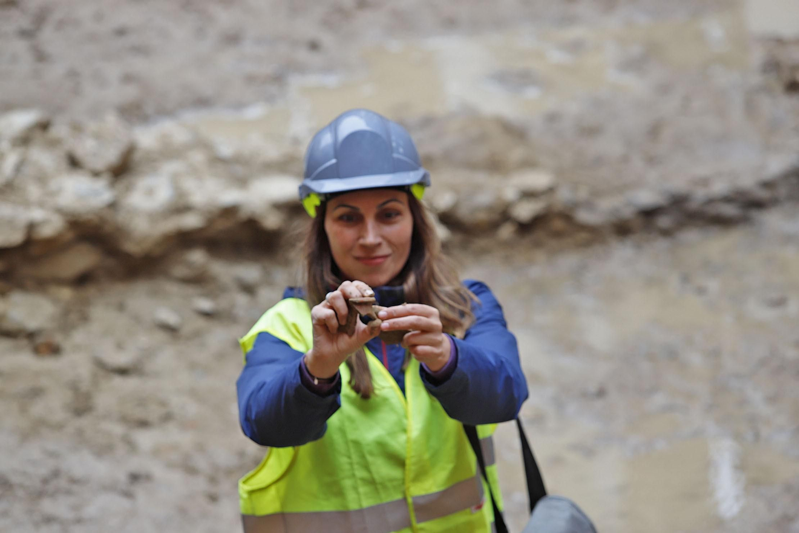 Imágenes de los restos arqueológicos hallados en el solar del antiguo edificio de Hacienda