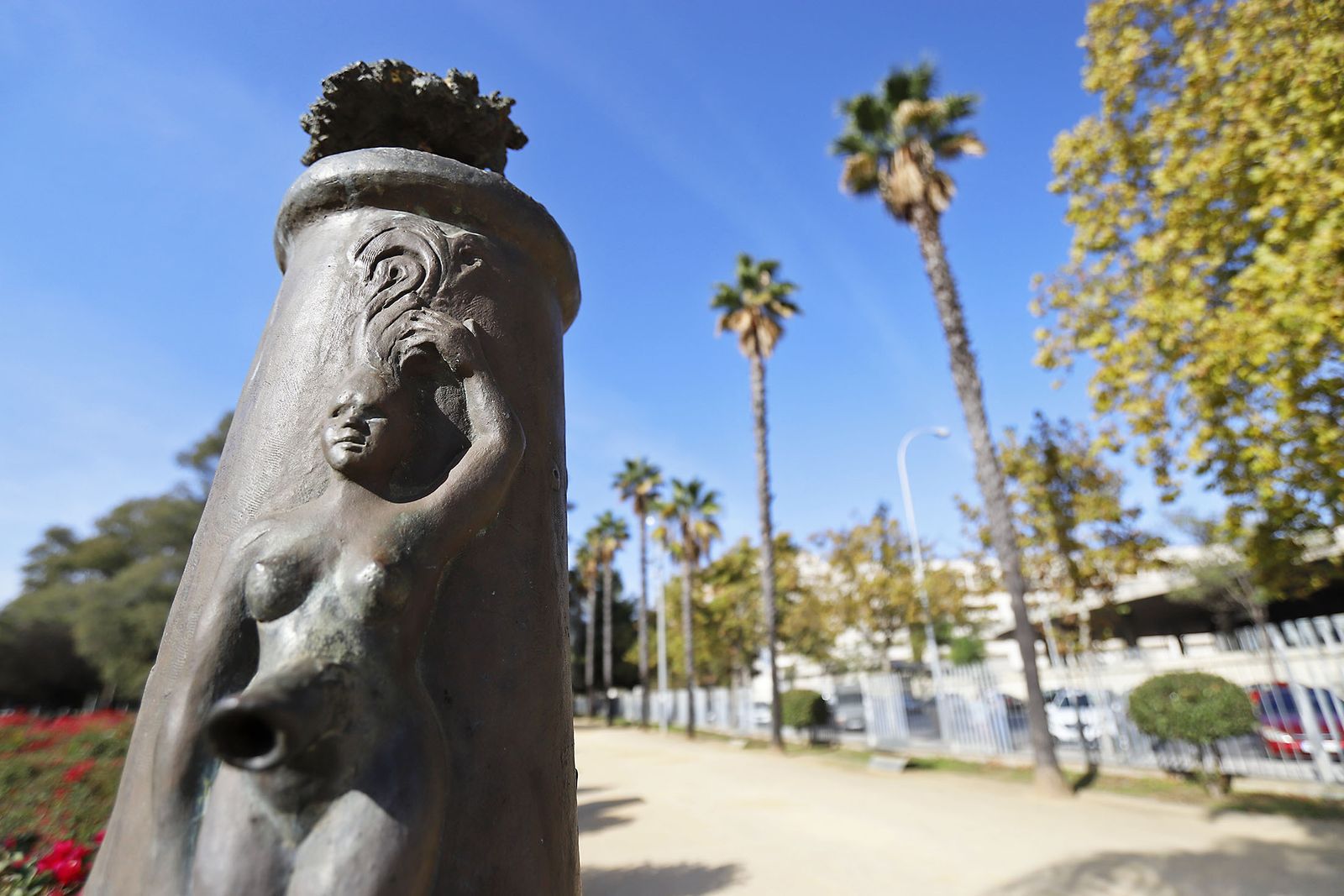 Imágenes del actual estado de las esculturas del museo al aire libre de Huelva