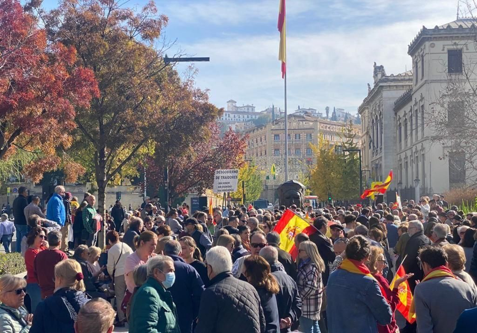 Imagen de la concentración convocada por Vox para este domingo en Granada
