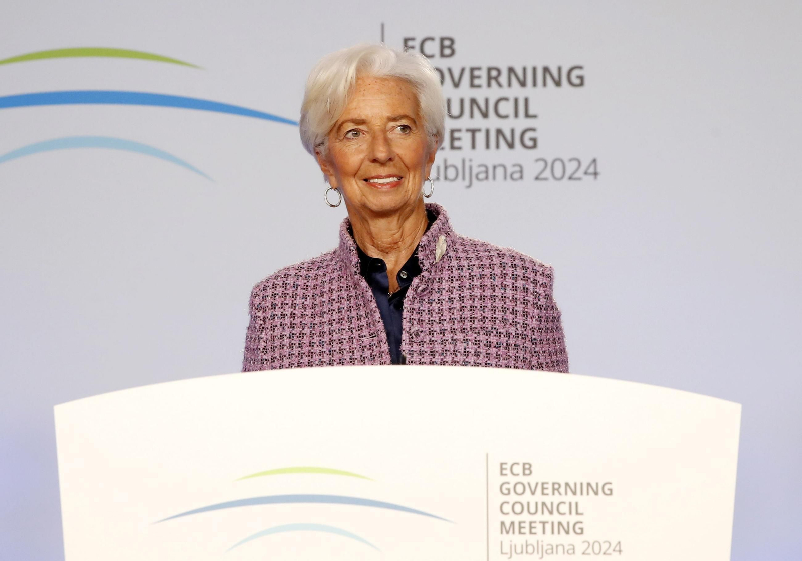 Christine Lagarde, este jueves en rueda de prensa