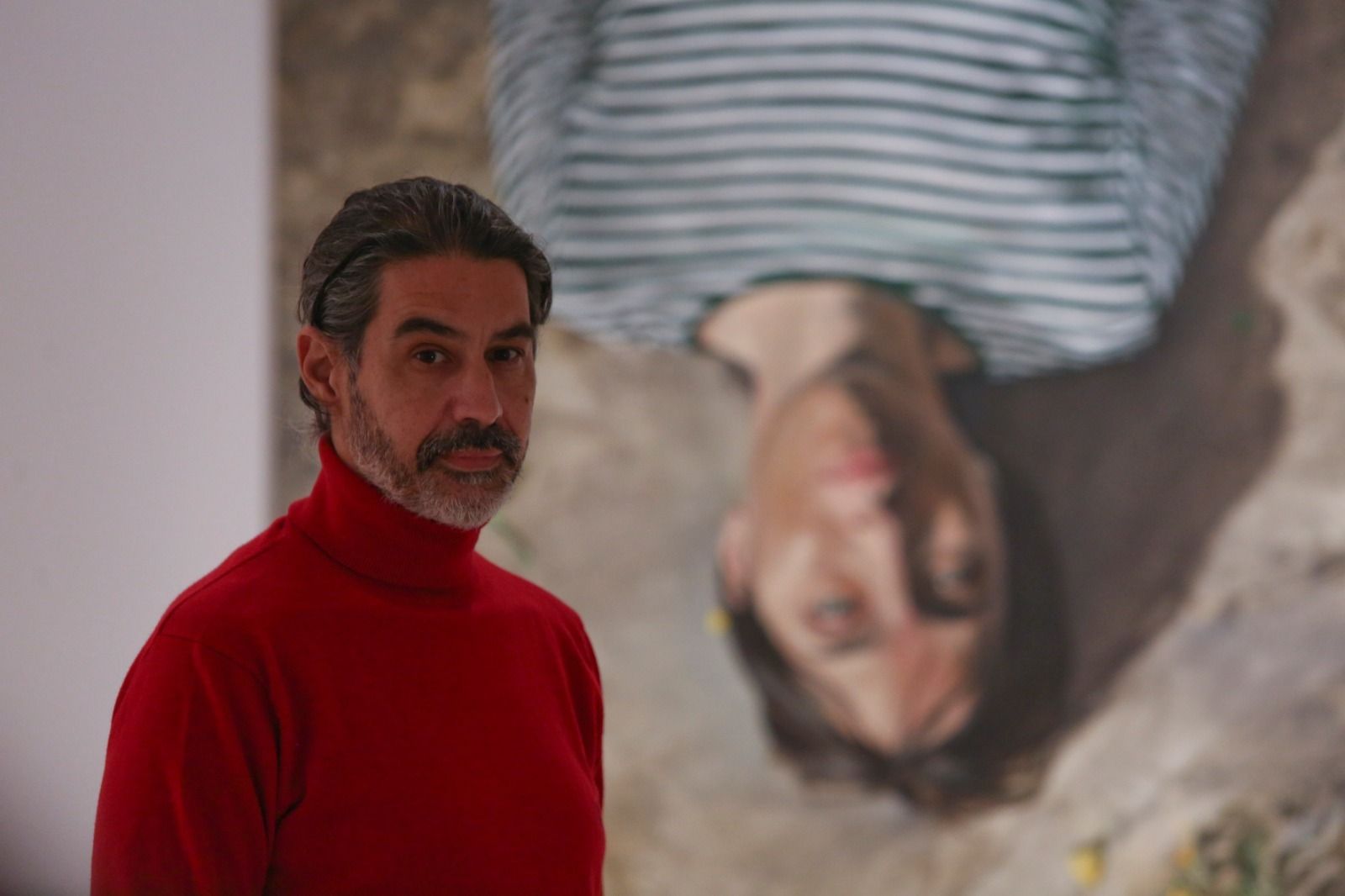 Santiago Navarro 'AAron', este viernes, en la presentación de su exposición en La Coracha.