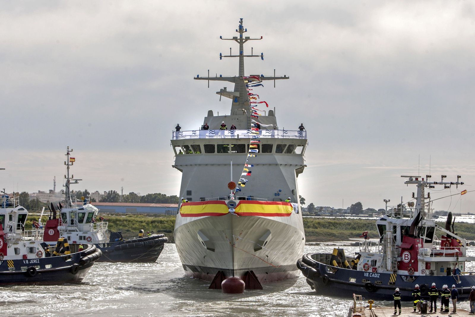 Imagen de archivo de la botadura del BAM 'Audaz', el quinto de su serie, en Navantia San Fernando.