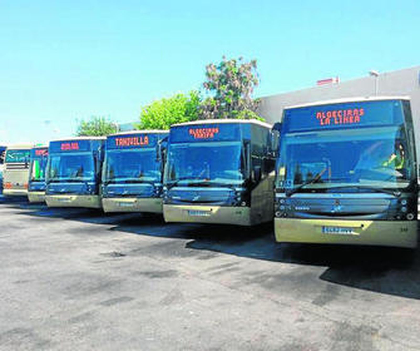 Los nuevos autobuses, ayer.